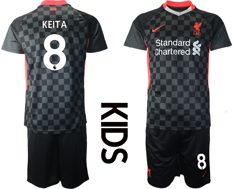 Youth 2020-2021 club Liverpool away #8 black Soccer Jerseys->liverpool jersey->Soccer Club Jersey